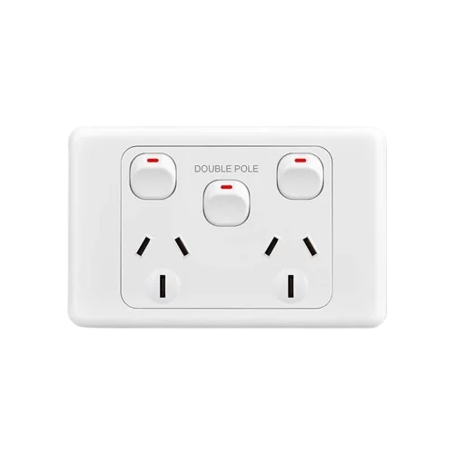 Australian Newzealand Standard Wall Socket Outlet SAA General Purpose Single Power Outlets And Light Switches Horizontal Mount