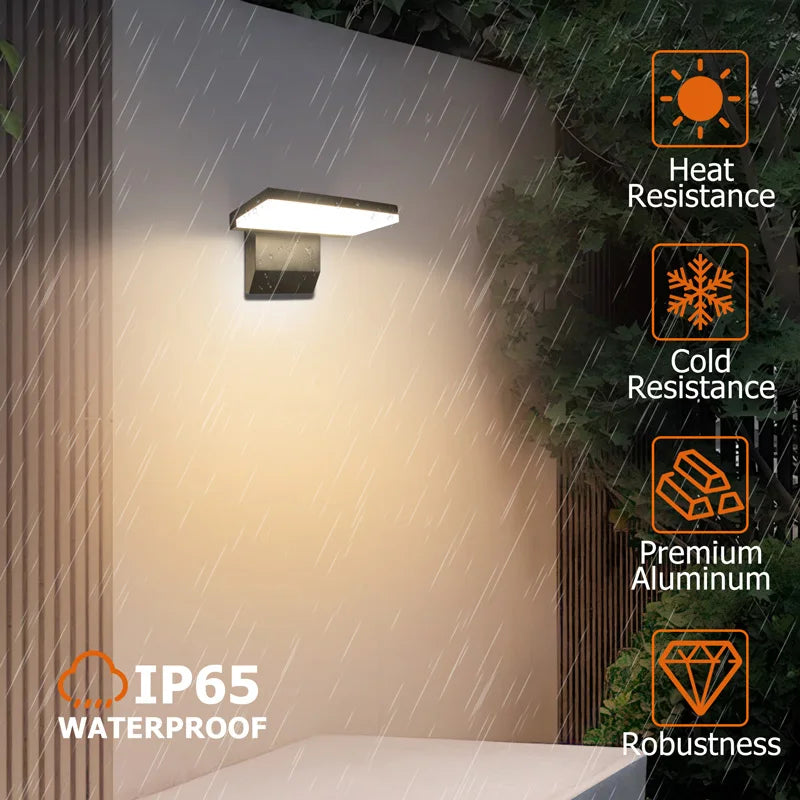 LED Wall Lamp Outdoor Waterproof IP65 Interior Wall Light 180° Rotation Porch Garden Lights Street Corridor Stairs Lighting 18W