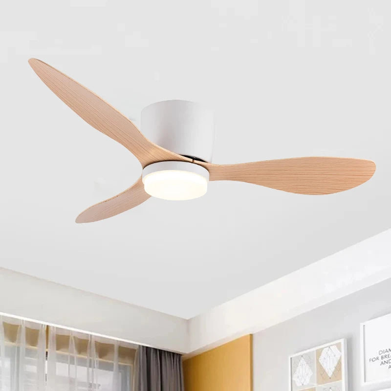 IRALAN Ceiling Fan With Light, 6-speed choice, Reversible DC motor, 3CCT, Dimmable, Whisper, Easy Install, black/White/Wood