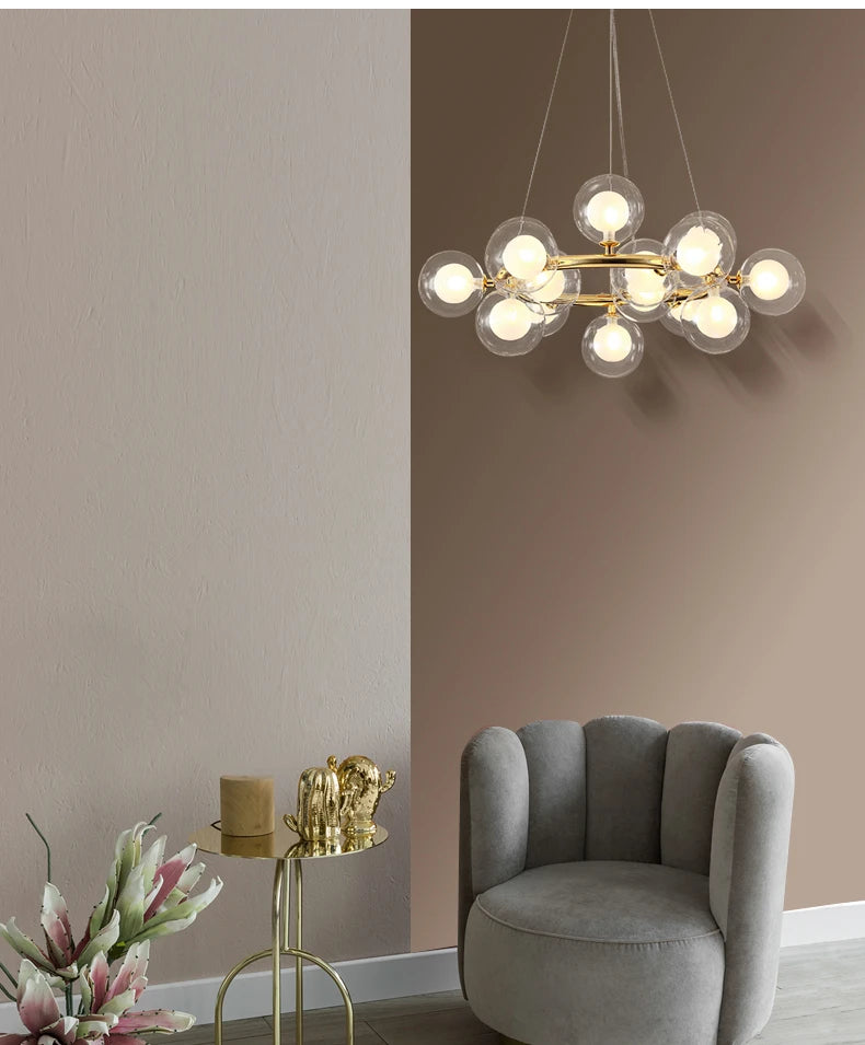 2024 LED Bubble Chandelier Lighting Pendant lamp for Living Dining Room Luminaire With G4 Led 110V-220V Winfordo ( NOT PLASTIC)