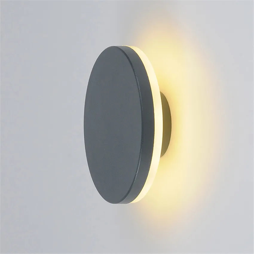 LED Outdoor Waterproof Wall Light Round LED Garden Wall Lamp Aisle Light Exterior Wall Balcony Corridor Aluminum Lighting