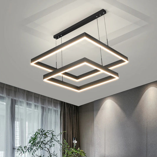 New modern Ceiling chandelier living room concise pendent lamp dining room square Nordic lamps led Ceiling living room lights