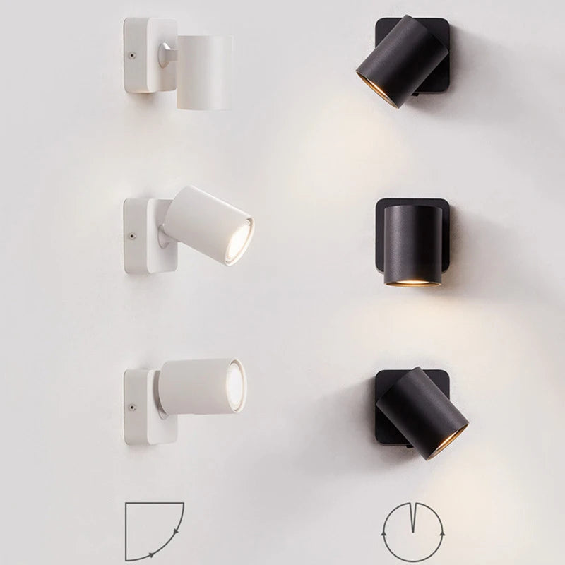 7W GU10 Led Ceiling Wall Light Spot Lights Modern Style Folding Rotation Home Hotel Bedroom Bedside Living Room Wall Lamp