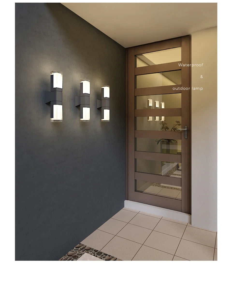 Outdoor IP65 waterproof lamp, garden villa gate, living room corridor, acrylic waterproof wall lamp,AC85-265V outdoor decoration
