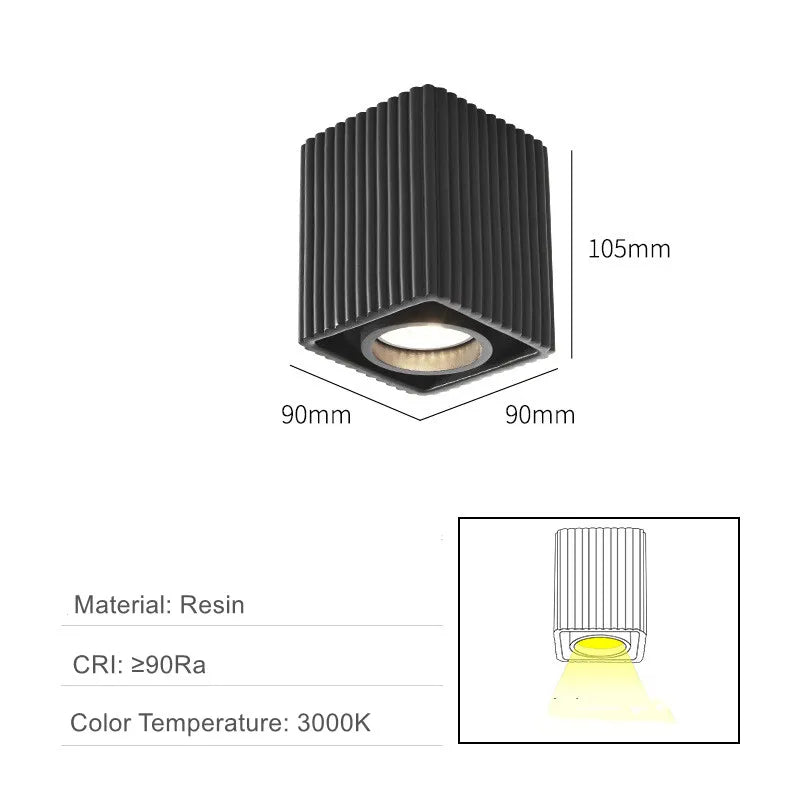 Minimalist Nordic Cylindrical Downlight Surface Mounted Resin Ceiling Lamp GU10 Grid Spotlight Corridor Living Room Home Decor