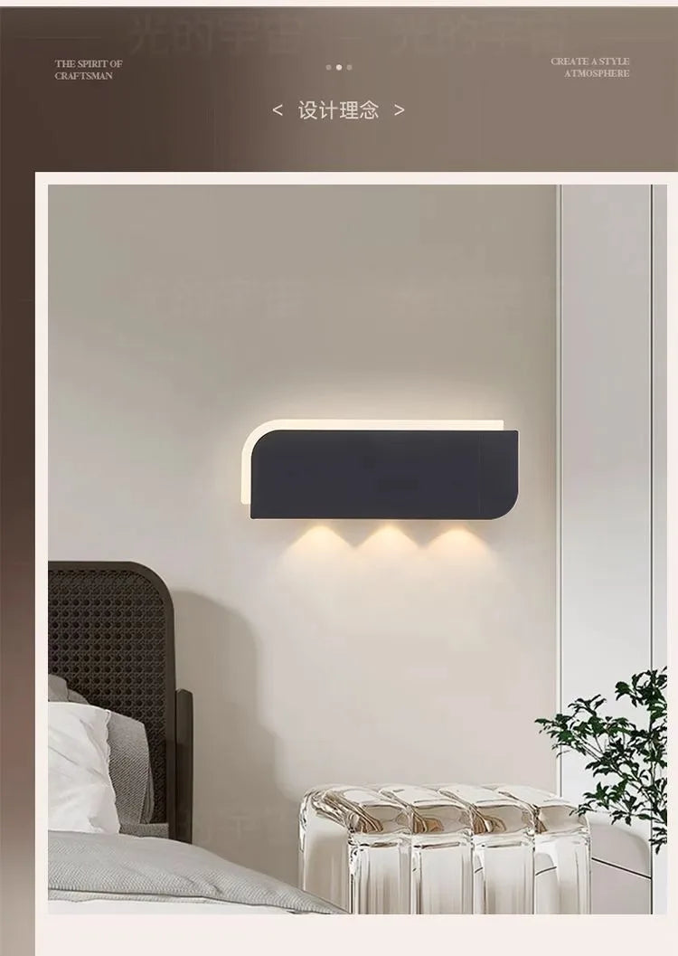 Nordic minimalist creative personality long strip wall lamp modern simple living room aisle bedroom bedside lamp background wall