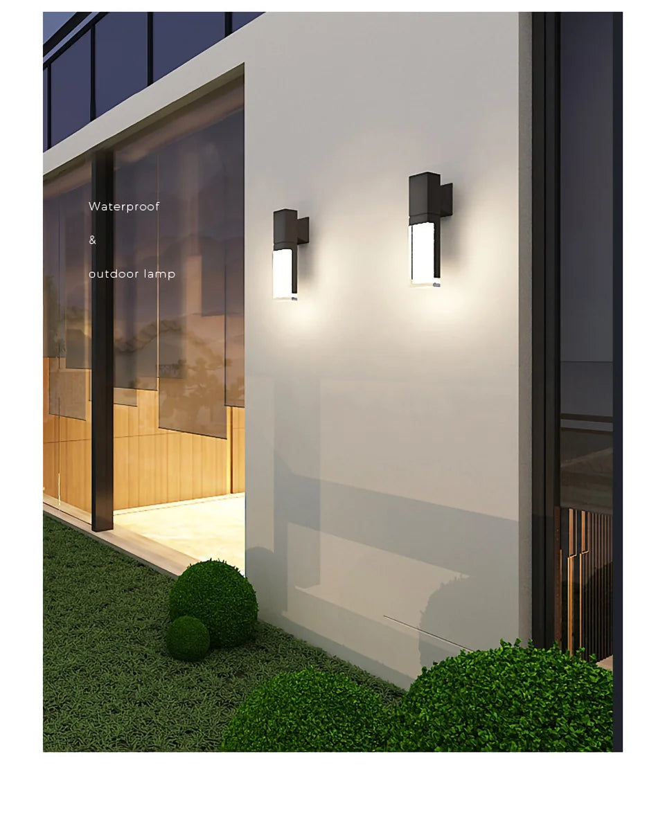 Outdoor IP65 waterproof lamp, garden villa gate, living room corridor, acrylic waterproof wall lamp,AC85-265V outdoor decoration