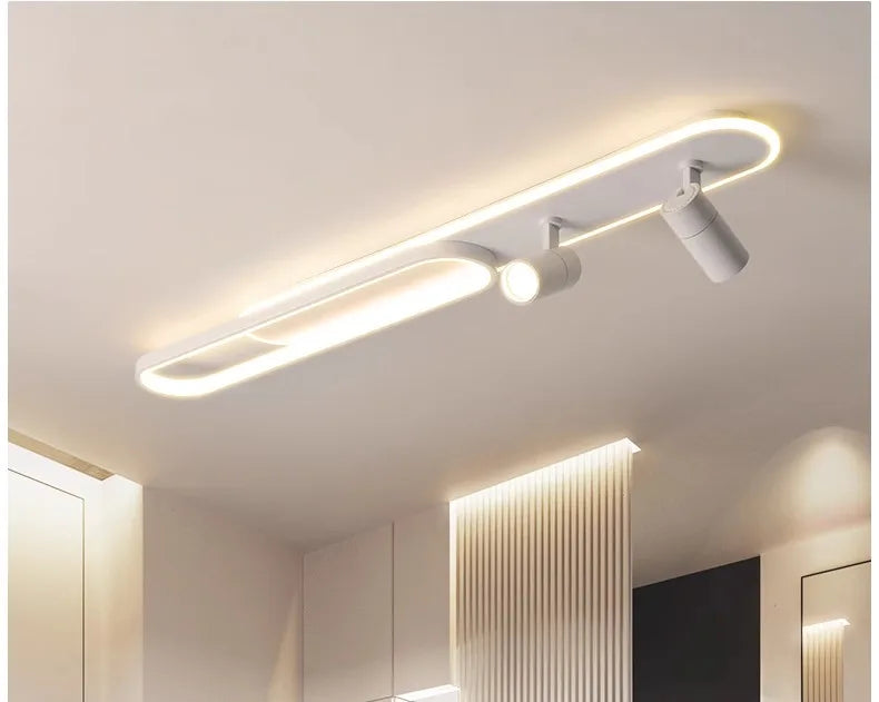Track Spotlights No Main Lights Living Room Wall Lamp Long Hallway Light Cloakroom LED Ceiling Lights Spotlights For Dining Room