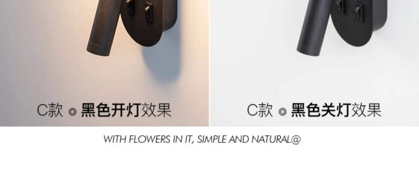 New Minimalist Wall Lamp Rotatable Spotlight Creative Bedroom Bedside Lamp Design Modern Led Wall Sconce ligjt for Hotel Rooms