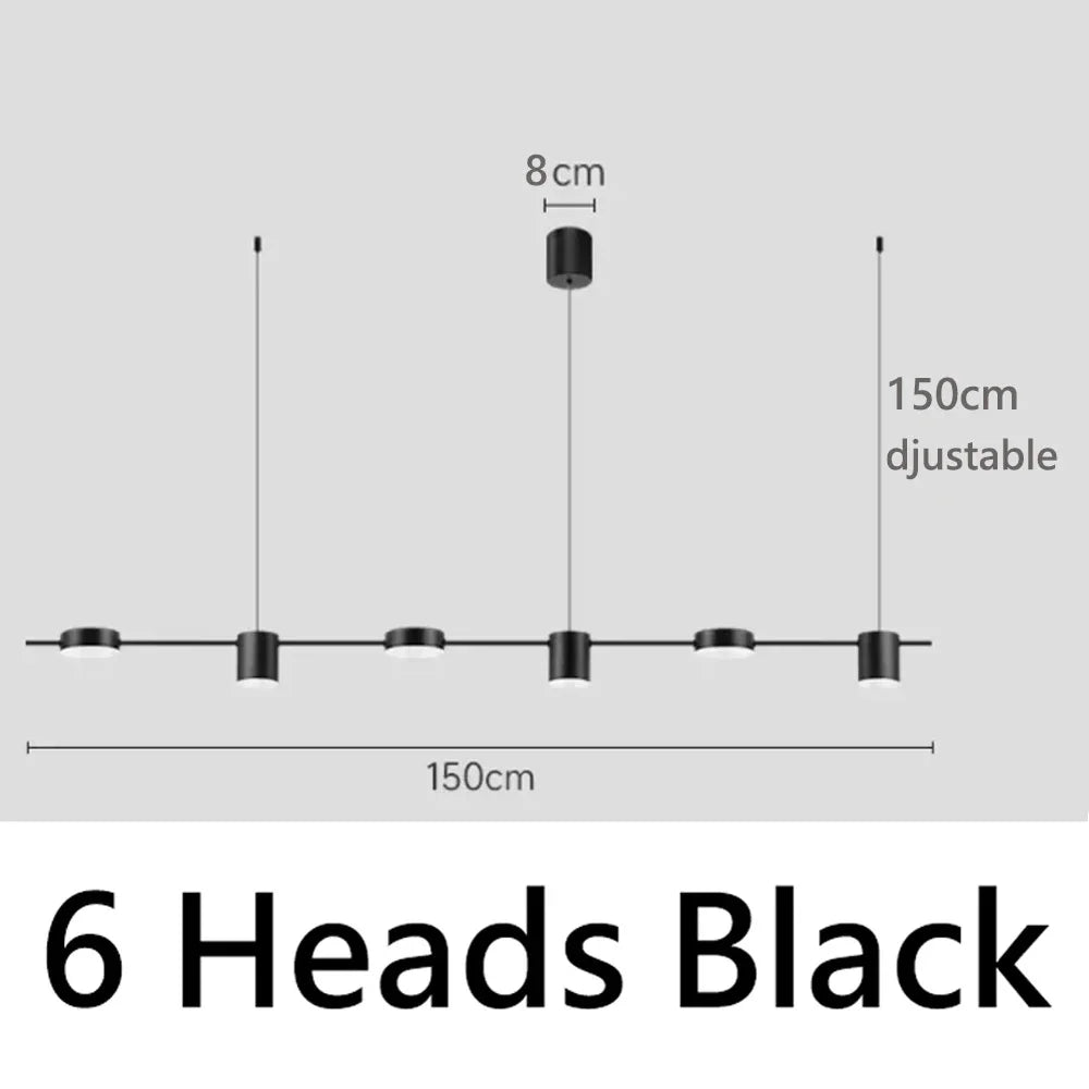 Modern LED Pendant Light Remote Dimming Indoor Lighting Art Ceiling Pendant Light Gold Long Strip Kitchen Restaurant Decoration