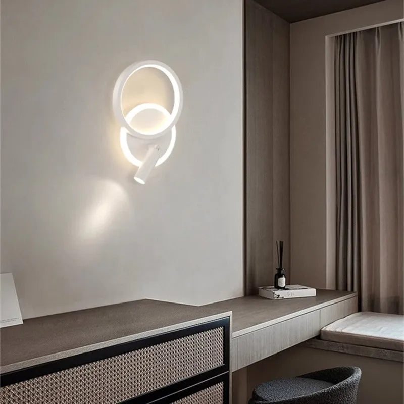 Bedside Lamp Modern Simple Creative Living Room Background Wall Stairwell Wall Lamp Nordic Network Red Corridor Wall Light