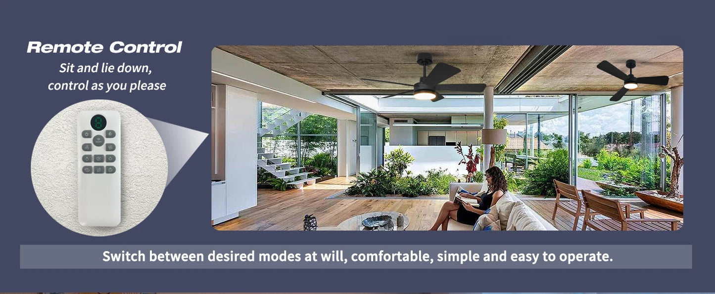 40 Inch Ceiling fan With Lights, For Living Rooms, Bedrooms, Dining Rooms, And Study Rooms, With Silent Remote Control Fan Light