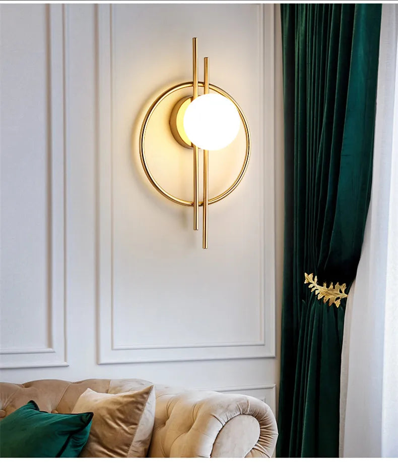 Light Luxury Modern Wall Lamp AC90-260V Living Room TV Background Wall Lamp Aisle Nordic Master Bedroom Bedside Lamp