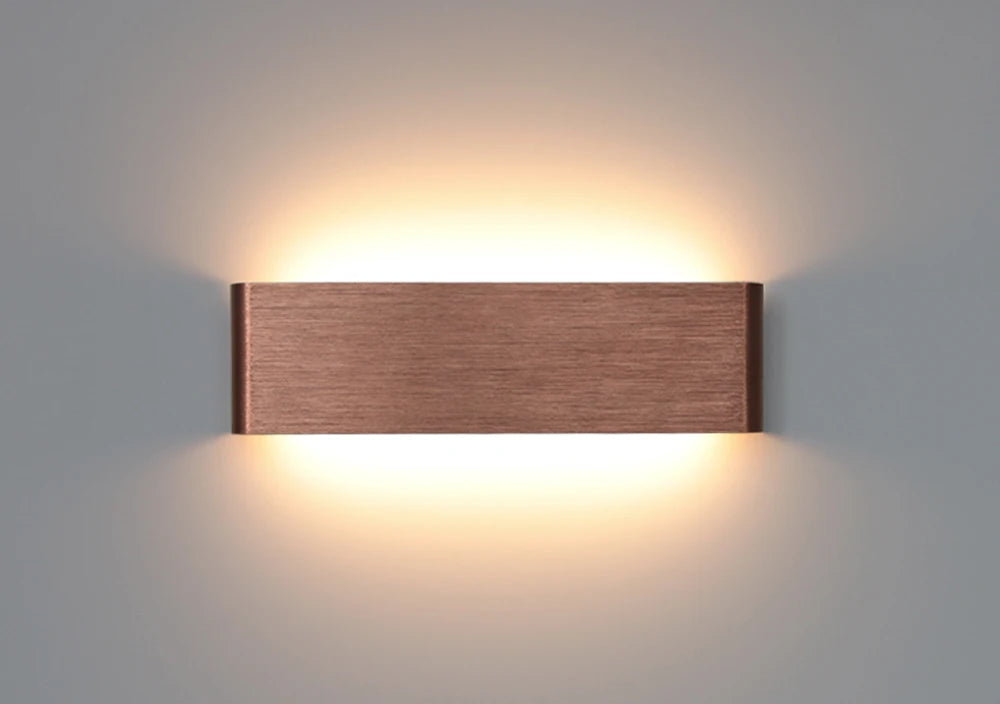 Modern Indoor Wall Lamps Simple Strip Lamp Bedroom Living Room Wall Lights Gold/coffee color Aluminum Wall Lamp Lighting Fixture