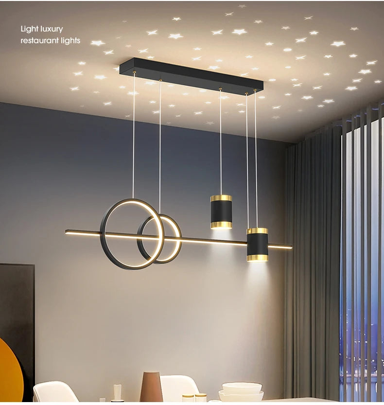 Restaurant Lighting 100cm Long Strip Decoration Dining Table Light Living Room Restaurant Modern LED Pendant Light Fixture Light