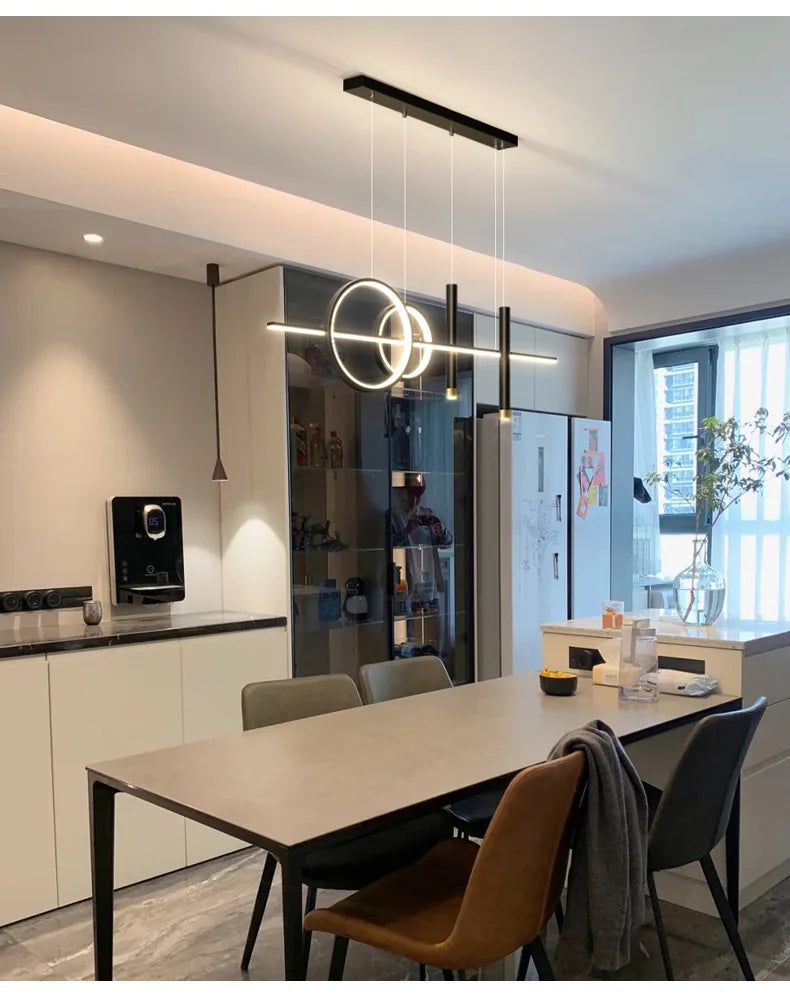 Restaurant Lights Nordic Chandeliers Light Luxury Minimalist Dining Room Tables Bar Counter Designers Minimalist Strip Lighting