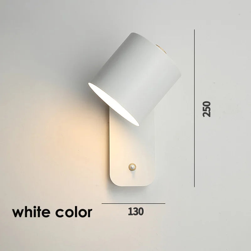 Nordic Wall Lamp Bedside Rotatable Adjustable Light With Switch for Home Decoration Lighting Creative Reading Study Wall Lights