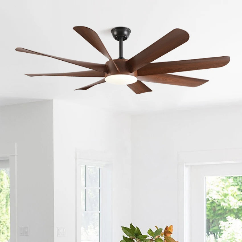 FUMANJIA 60Inch Ceiling Fan with Light - 8 Blades, DC Motor & Remote Control, 6-Speed Adjustment, ABS Blades for Dining Rooms