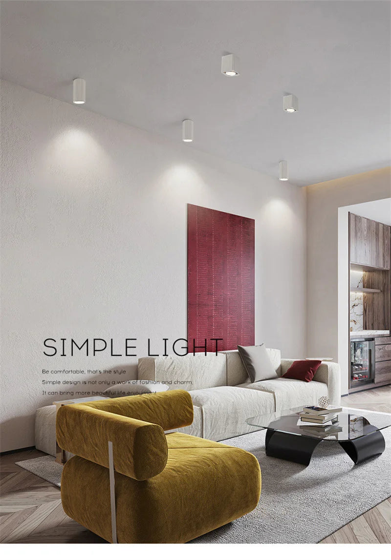 Minimalist Nordic Cylindrical Downlight Surface Mounted Resin Ceiling Lamp GU10 Grid Spotlight Corridor Living Room Home Decor