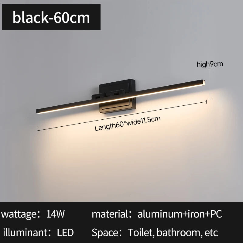 Modern Bathroom Vanity Light LED Dimmable 5CCT Bathroom Light Fixture 180° Rotatable for Over Mirror Bar Bathroom Restroom Decor