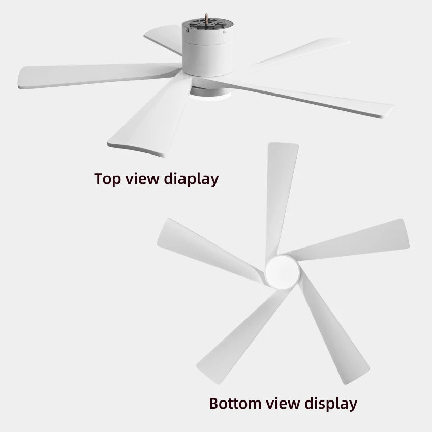 FUMANJIA 52" Solid Wood Ceiling Fan - 6-Speed Inverter Motor with Remote Control, Energy-Efficient Silent Operation for Living