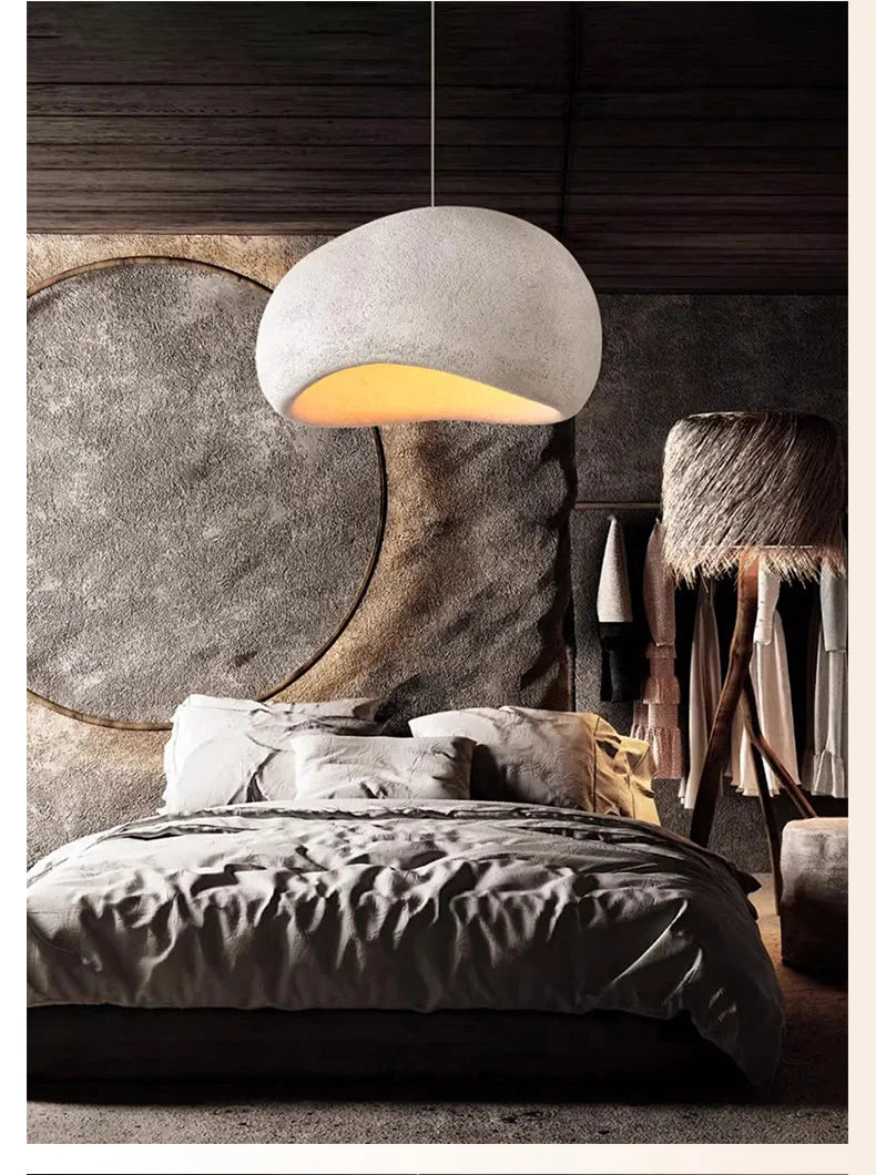 Nordic Wabi Sabi E27 Pendant Lights Dining Room Bedroom Chandelier Lustre Bar Suspend Lamp Home Decor Loft Hanging Light Fixture