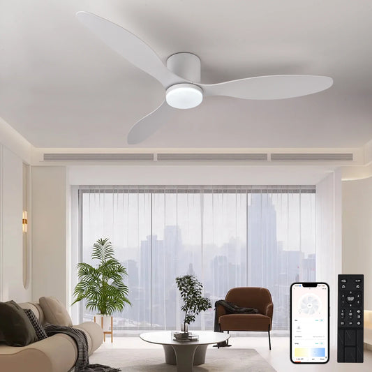 LED Pendant Light, Low floor DC Motor, Ceiling Fan With Remote Control,Terrace, High Wind Volume, No Light, Household Fan
