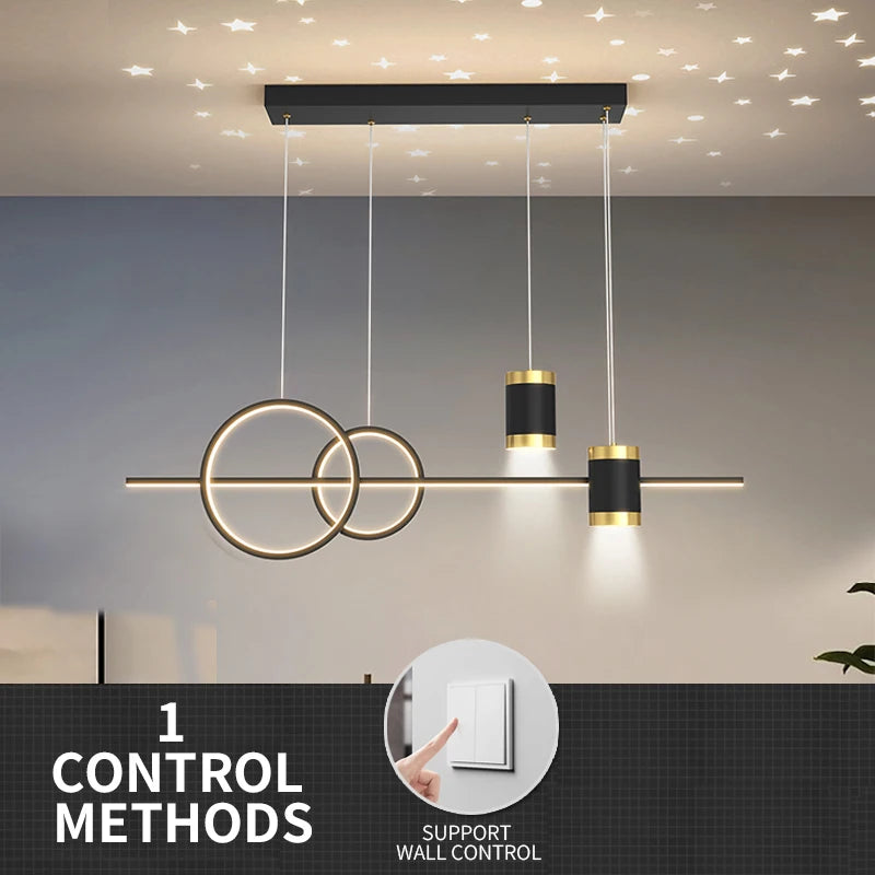 Restaurant Lighting 100cm Long Strip Decoration Dining Table Light Living Room Restaurant Modern LED Pendant Light Fixture Light