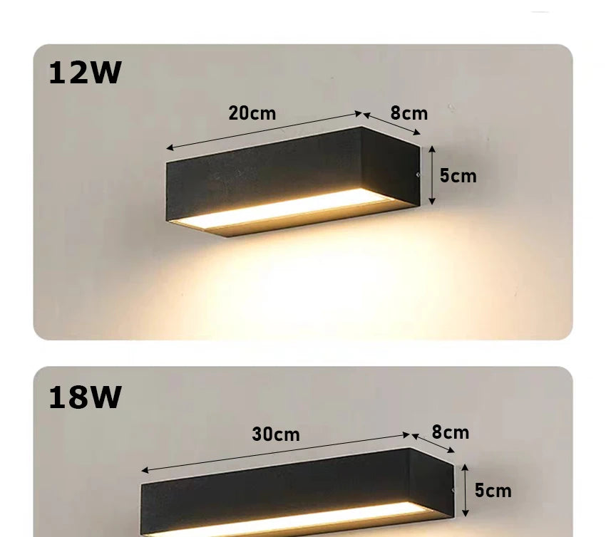 Outdoor waterproof IP65 LED wall lights, door headlights, balcony, courtyard, exterior wall lights, courtyard, outdoor gardening