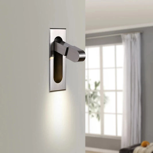 Recessed Rotation LED Reading Wall Light Living Room Bedroom Bedside Hotel Corridor Entrance Wall Lamp Hidden Decor Wall Sconce
