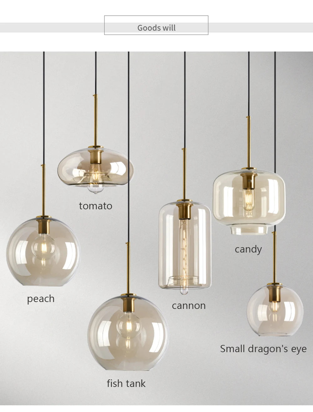 Modern Nordic hanging loft Glass lustre Pendant Light industrial decor Lights Fixtures E27/E26 for Kitchen Restaurant Lamp