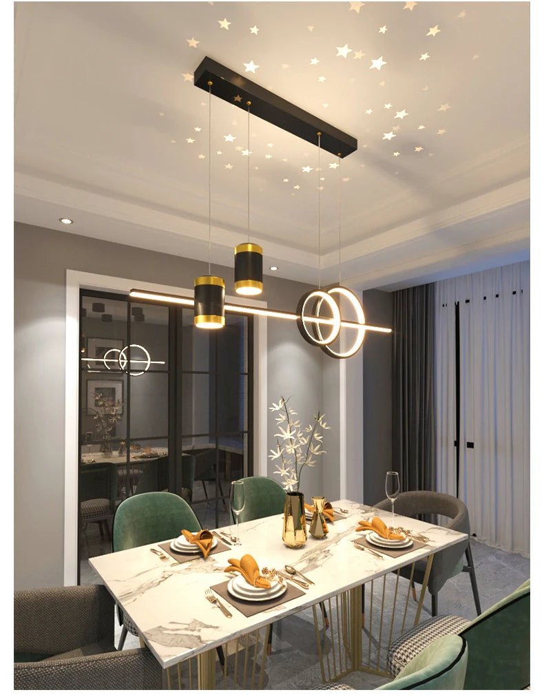 Restaurant Lighting 100cm Long Strip Decoration Dining Table Light Living Room Restaurant Modern LED Pendant Light Fixture Light