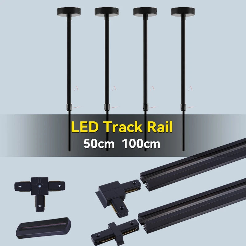 Full Set Track Light Led Ceiling Rail Lights Replaceable GU10 Light Source Spotlight for Living Room Bedroom Led Spot Track Lamp