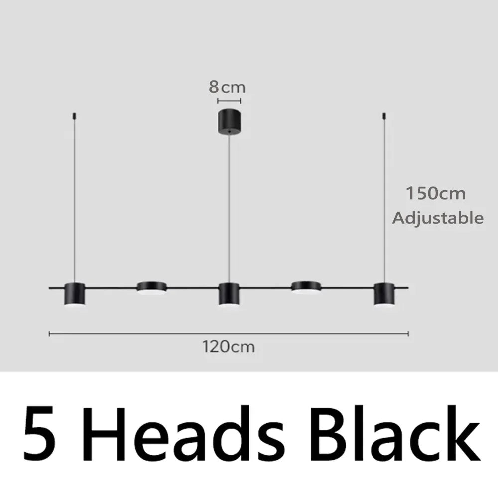 Modern LED Pendant Light Remote Dimming Indoor Lighting Art Ceiling Pendant Light Gold Long Strip Kitchen Restaurant Decoration