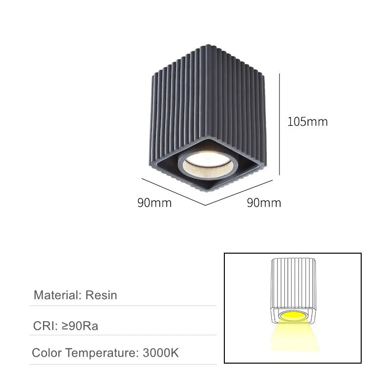 Minimalist Nordic Cylindrical Downlight Surface Mounted Resin Ceiling Lamp GU10 Grid Spotlight Corridor Living Room Home Decor