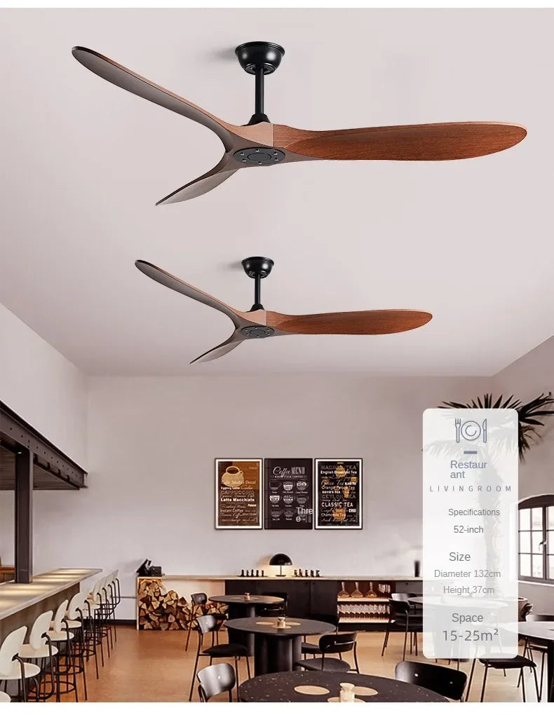 American Retro Ceiling Fan, Nordic Living Room, Dining Room, Industrial Variable Frequency Dimming Remote Control Electric Fan