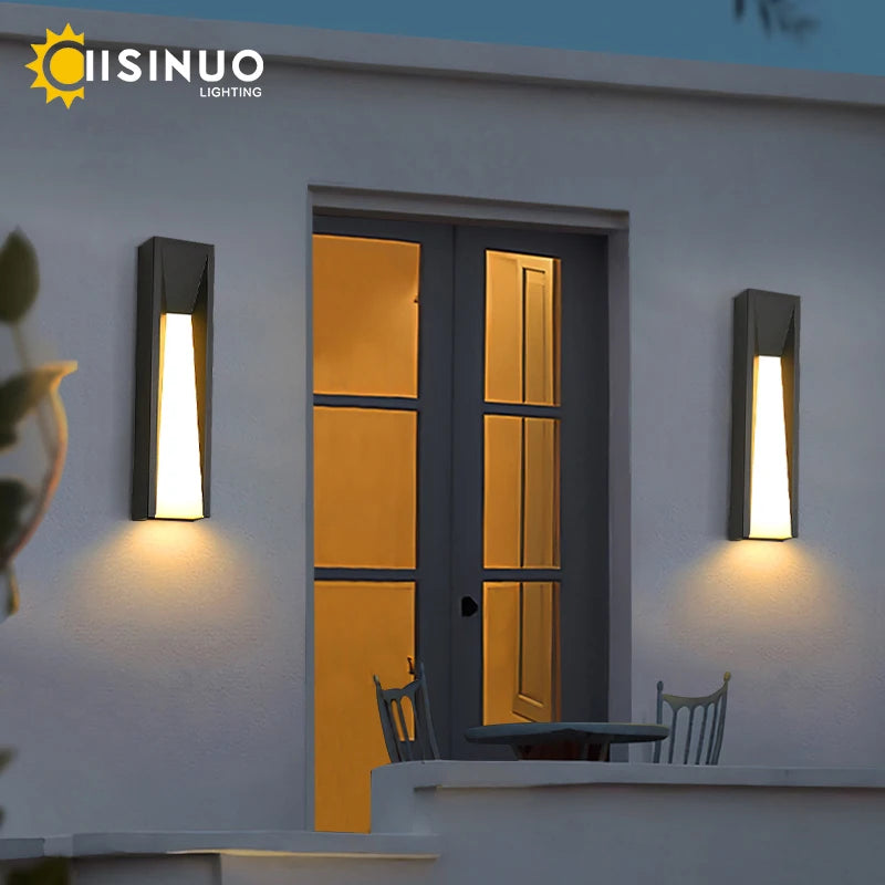 Outdoor Wall Lamp LED Black Lighting Exterior Light Fixtures AC110 220V Porch Lights Wall Mounted Garden Lamp for Patio Entryway