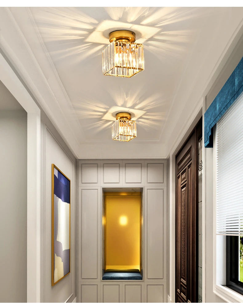 Modern K9 Crystal Pendant Light Led Ceiling Lamp Living Dining Room Nordic Chandelier Aisle Decor Balcony Corridor Fixture Lumi