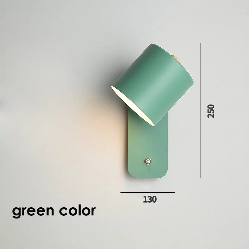 Nordic Wall Lamp Bedside Rotatable Adjustable Light With Switch for Home Decoration Lighting Creative Reading Study Wall Lights