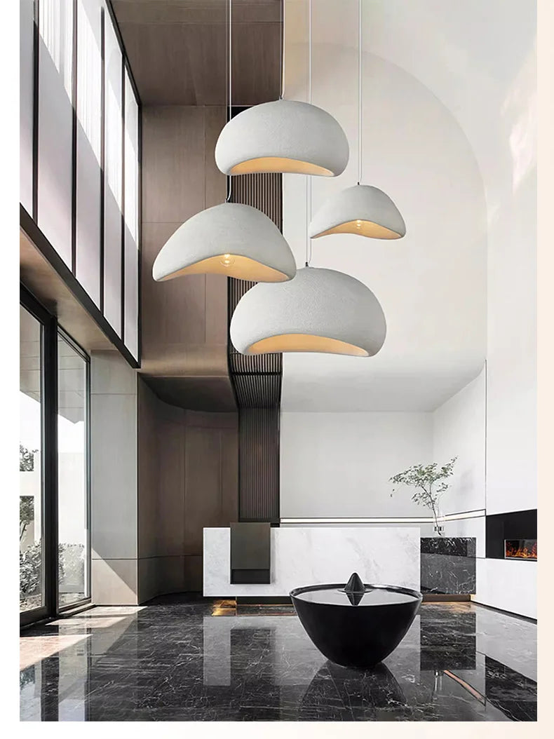 Nordic Wabi Sabi E27 Pendant Lights Dining Room Bedroom Chandelier Lustre Bar Suspend Lamp Home Decor Loft Hanging Light Fixture