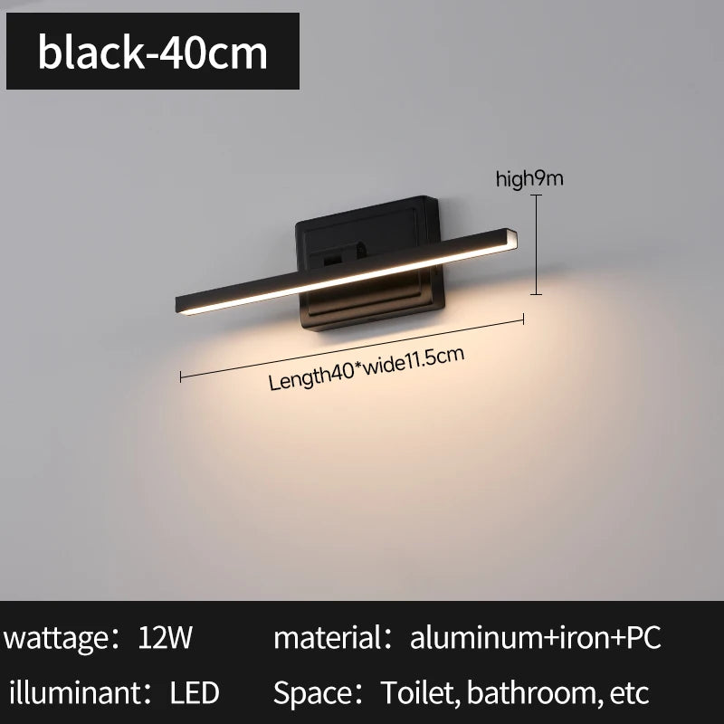 Modern Bathroom Vanity Light LED Dimmable 5CCT Bathroom Light Fixture 180° Rotatable for Over Mirror Bar Bathroom Restroom Decor