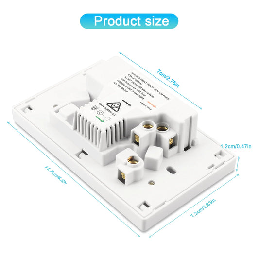 Au Plug adapter Mobile phone charging power supply 10A socket Australian standard wall dual socket with 2gang switch 118mm*73mm