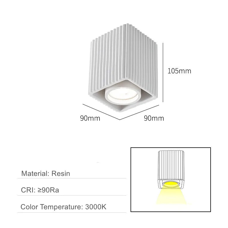 Minimalist Nordic Cylindrical Downlight Surface Mounted Resin Ceiling Lamp GU10 Grid Spotlight Corridor Living Room Home Decor