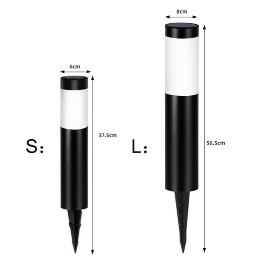 Solar Stainless Steel LED Modern Pathway Lights Upgraded Courtyard Outdoor Garden Cylindrical Lawn Light Outside Walkway Decor