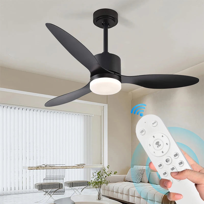 Modern LED Ceiling Fan Light Room Decor Low Floor Decorative Lamp 42/52 Inch Energy Saving Lamp with Fan for Bedroom and Home