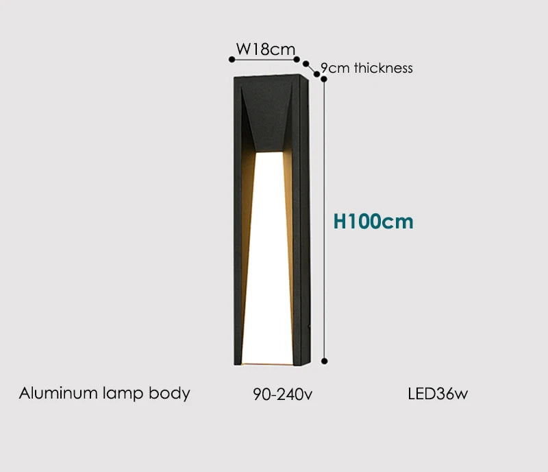 Outdoor Wall Lamp LED Black Lighting Exterior Light Fixtures AC110 220V Porch Lights Wall Mounted Garden Lamp for Patio Entryway