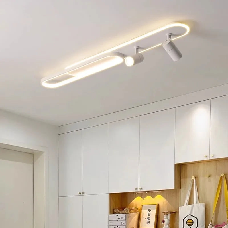 Track Spotlights No Main Lights Living Room Wall Lamp Long Hallway Light Cloakroom LED Ceiling Lights Spotlights For Dining Room