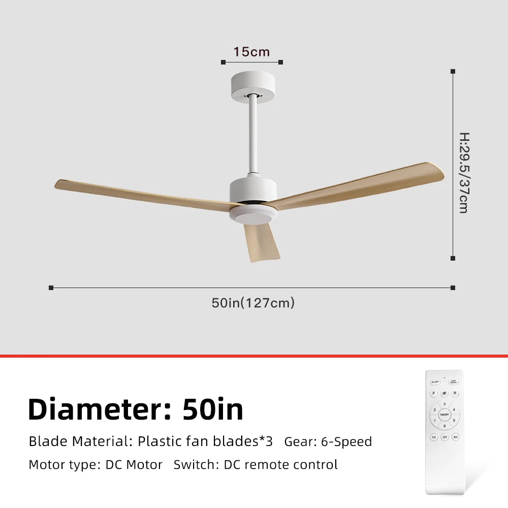 50 Inch Inverter Ceiling Fan: 6 - Speed Remote, Silent, Energy - Saving for Living & Dining Rooms, Boasting Sleek Modern Design