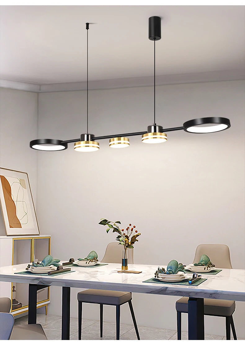 Pendant Lights Hanging Lamp Modern Table LED Long Linear Chandelier Kitchen Island Lighting For Dining Living Room Office Light