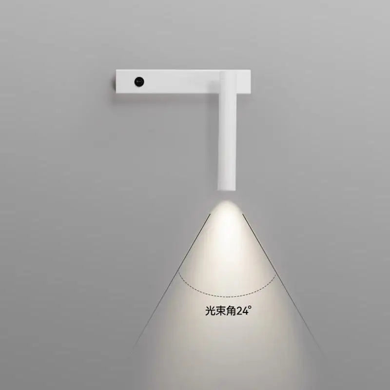 Minimalist Rotate Wall Sconce with Switch Home Decor Study Bedroom Bedside Reading Lamp Spotlight LED Adjustable Angle Wall Lamp